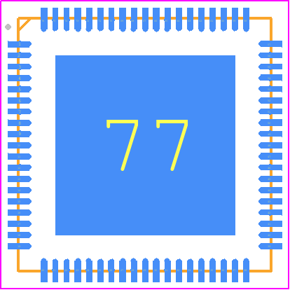 GL3523  (QFN76) - Genesys PCB footprint - Quad Flat No-Lead - Quad Flat No-Lead - GL3523  (QFN76)