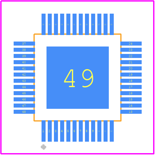 AMT49106KJPTR - Allegro Microsystems PCB footprint - Other - Other - Package JP, 48-Pin LQFP