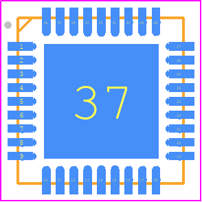 AMT49701GEVATR - Allegro Microsystems PCB footprint - Quad Flat No-Lead - Quad Flat No-Lead - EV Package, 36-Pin QFN with Exposed Thermal Pad