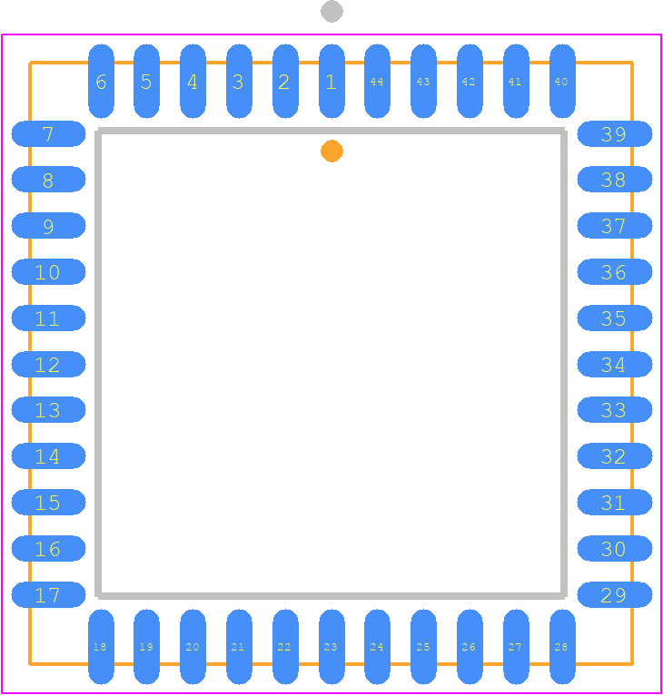 PC16552DV - Texas Instruments PCB footprint - Plastic Leaded Chip Carrier - Plastic Leaded Chip Carrier - 44-Lead Plastic Chip Carrier (V)