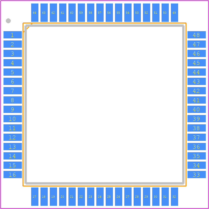MC143150B1FU - Motorola PCB footprint - Quad Flat Packages - Quad Flat Packages - 64-Pin Quad Flat Pack (Case 840C)