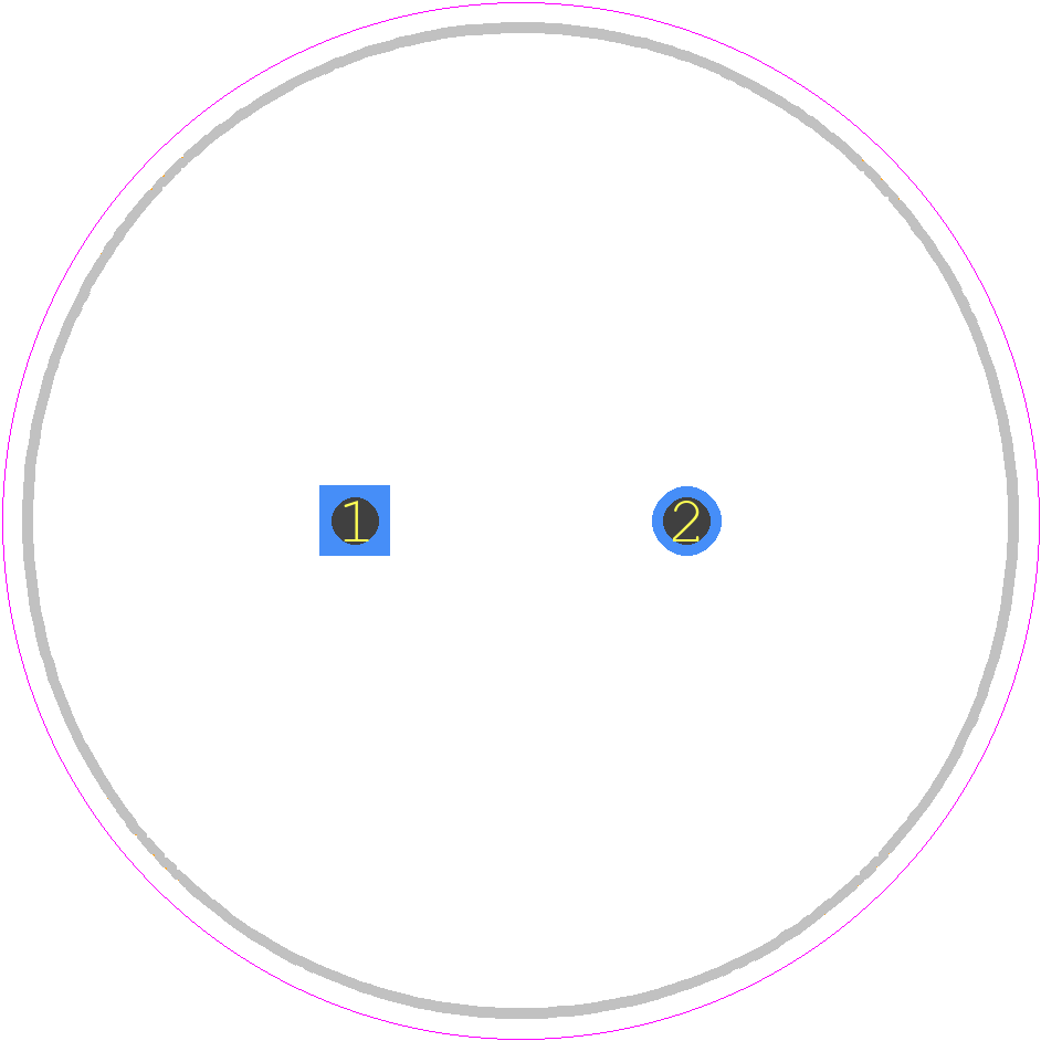 SCCW45B107SSB - Kyocera AVX PCB footprint - Capacitor, Polarized Radial Diameter - Capacitor, Polarized Radial Diameter - SCCW45B107SSB