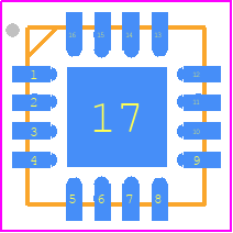 CAT9554HV4I-GT2 - onsemi PCB footprint - Quad Flat No-Lead - Quad Flat No-Lead - TQFN 4 x 4 mm (HV4)