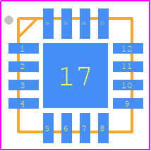 INA4290A3IRGVT - Texas Instruments PCB footprint - Quad Flat No-Lead - Quad Flat No-Lead - RGV0016A