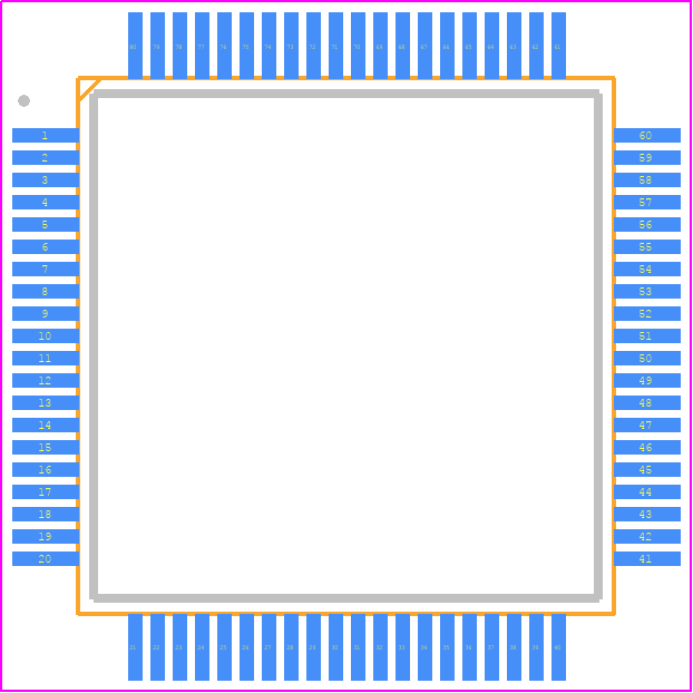 DSPIC33FJ128GP708-I/PT - Microchip PCB footprint - Quad Flat Packages - Quad Flat Packages - DSPIC33FJ128GP708-I/PT