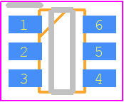 IQS227B-00400008-TSR - Azoteq PCB footprint - SOT23 (6-Pin) - SOT23 (6-Pin) - TSOT23-6_