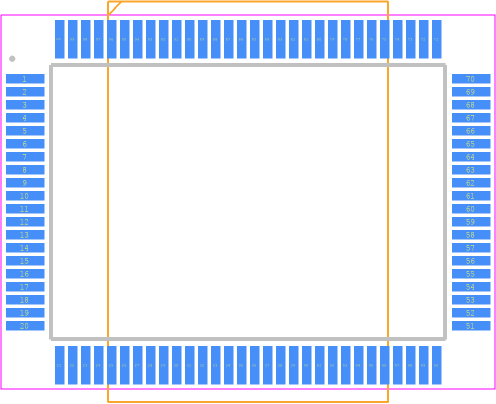 IA186ESPQF100IR03 - Analog Devices PCB footprint - Quad Flat Packages - Quad Flat Packages - pqfp100