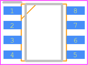 MCP4011-202E/SN - Microchip PCB footprint - Small Outline Packages - Small Outline Packages - 8-Lead(SN) SOIC (150 mil)