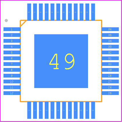 LV8907UWR2G - onsemi PCB footprint - Quad Flat Packages - Quad Flat Packages - LV8907UWR2G