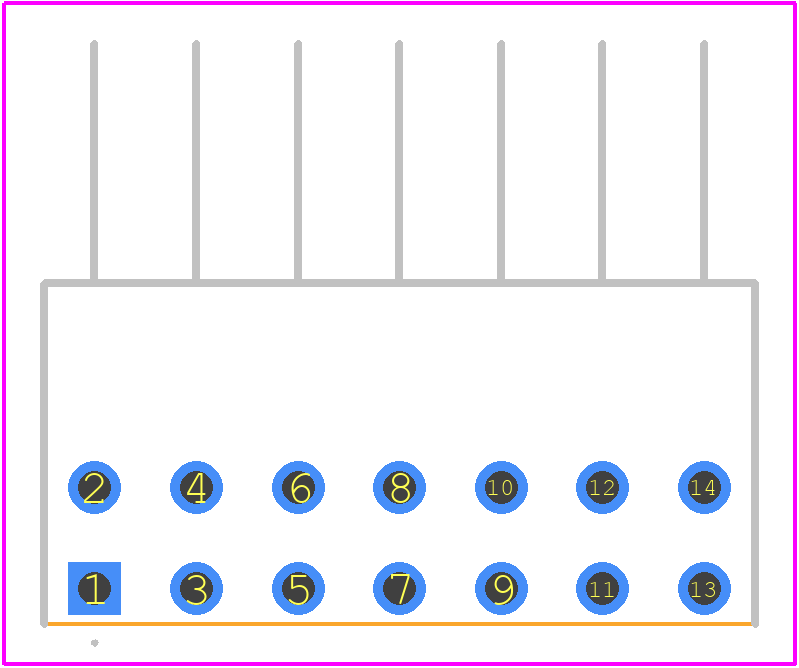 A1-14PA-2.54DS(71) - Hirose PCB footprint - Other - Other - A1-14PA-2.54DS(71)-1