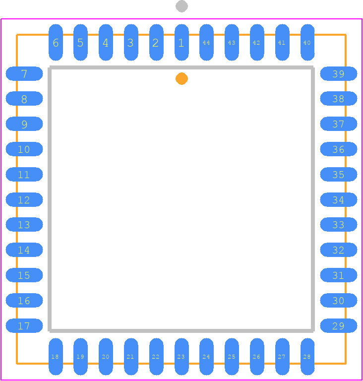 PIC16C67-04/L - Microchip PCB footprint - Plastic Leaded Chip Carrier - Plastic Leaded Chip Carrier - PIC16C67-04/L