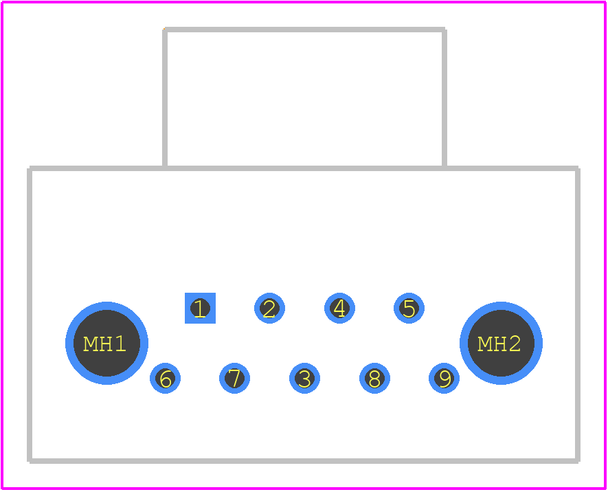 MDM-9SCBR-F222 - ITT CANNON PCB footprint - Other - Other - MDM-9SCBR-F222