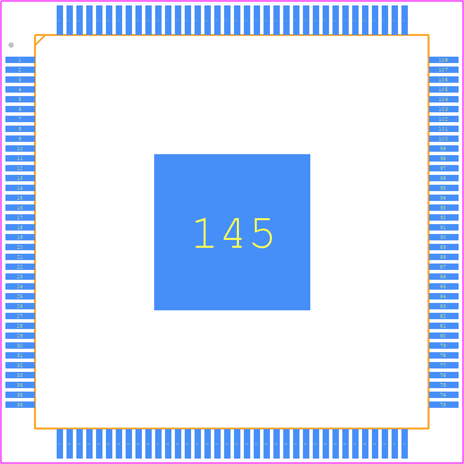 SAK-TC364DP-64F300WAA - Infineon PCB footprint - Quad Flat Packages - Quad Flat Packages - PG-LQFP-144-25