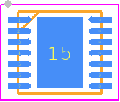 AS3610-BDFP - ams OSRAM PCB footprint - Small Outline No-lead - Small Outline No-lead - MLPD14 3x3mm