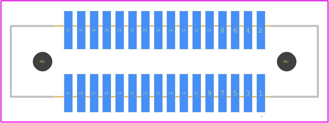 FX2-32S-1.27SV - Hirose PCB footprint - Other - Other - FX2-32S-1.27SV-1