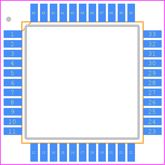 PIC18F458-I/PT - Microchip PCB footprint - Quad Flat Packages - Quad Flat Packages - PIC18F458-I/PT-1