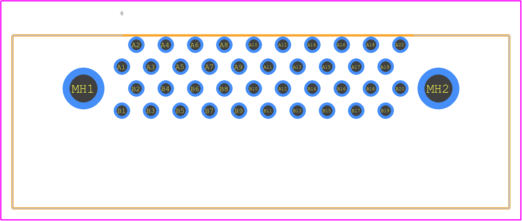 FX2B-40PA-1.27DSL(71) - Hirose PCB footprint - Other - Other - FX2B-40PA-1.27DSL(71)-2