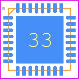 RF2052 - Qorvo PCB footprint - Quad Flat No-Lead - Quad Flat No-Lead - QFN, 32-pin, 5mm x 5mm