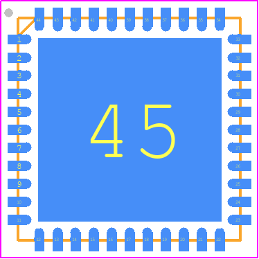 PIC18LF46K40-E/ML - Microchip PCB footprint - Quad Flat No-Lead - Quad Flat No-Lead - 44-Lead Plastic Quad Flat, No Lead Package (ML) - 8x8 mm Body