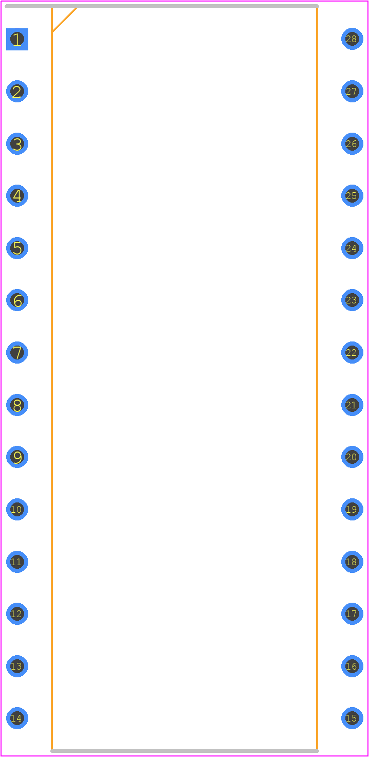 ST62T25B6/HWD - STMicroelectronics PCB footprint - Dual-In-Line Packages - Dual-In-Line Packages - ST62T25B6/HWD