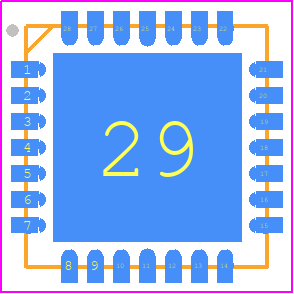 PIC24HJ32GP202-I/MM - Microchip PCB footprint - Quad Flat No-Lead - Quad Flat No-Lead - PIC24HJ32GP202-I/MM