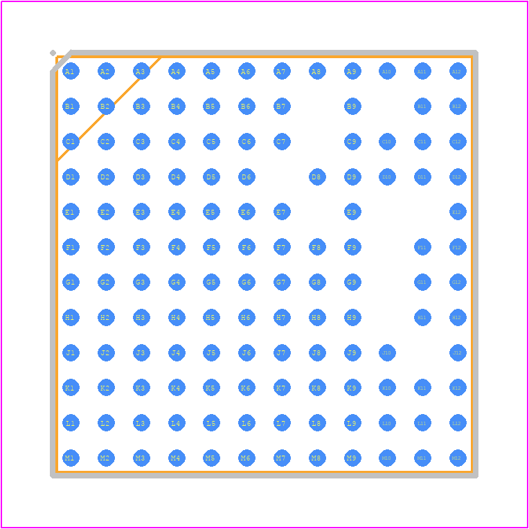 LTM4601AHVMPY - Analog Devices PCB footprint - BGA - BGA - 133-Lead (15mm × 15mm × 3.42mm)