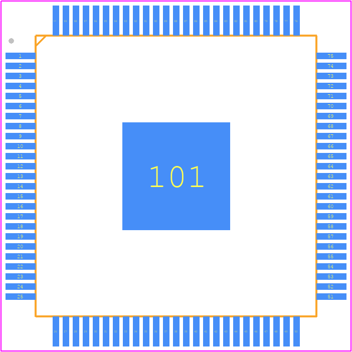 SPC582B50E3ADX0X - STMicroelectronics PCB footprint - Quad Flat Packages - Quad Flat Packages - eTQFP100