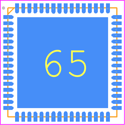 PIC32MX564F128H-I/MR - Microchip PCB footprint - Quad Flat No-Lead - Quad Flat No-Lead - PIC32MX564F128H-I/MR