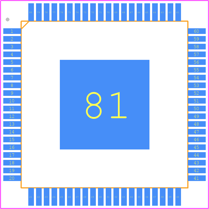 LE88276DLC - Microsemi Corporation PCB footprint - Quad Flat Packages - Quad Flat Packages - 80-Pin eLQFP