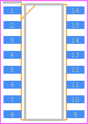 TC1027CEOR - Microchip PCB footprint - Small Outline Packages - Small Outline Packages - 16-Pin SOIC (Narrow) 