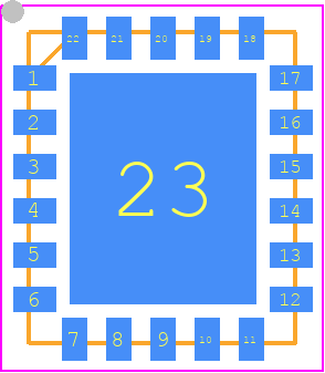 AC5111DBN - AutoChips PCB footprint - Quad Flat No-Lead - Quad Flat No-Lead - 22-PIN QFN 6mm x 7 mm