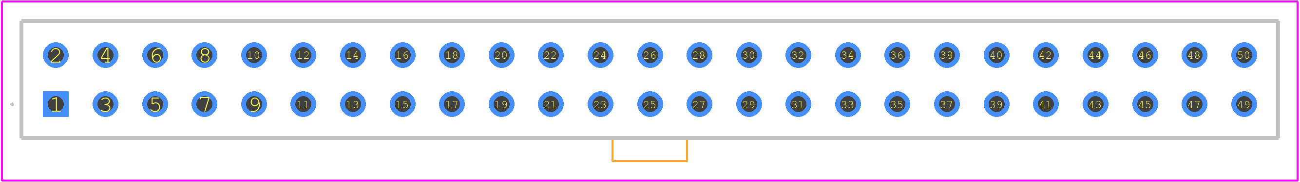 HIF3HB-50DA-2.54DSA(71) - Hirose PCB footprint - Other - Other - HIF3HB-50DA-2.54DSA(71)-2
