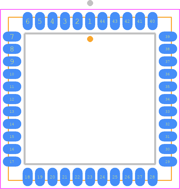 PIC16C77-20/L - Microchip PCB footprint - Plastic Leaded Chip Carrier - Plastic Leaded Chip Carrier - PIC16C77-20/L