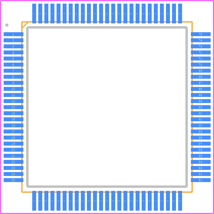 79RV3041-33PF - Renesas Electronics PCB footprint - Quad Flat Packages - Quad Flat Packages - 100-PIN TQFP