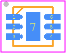 LT6656ACDC-2.048#PBF - Analog Devices PCB footprint - Small Outline No-lead - Small Outline No-lead - DC6 Package 6-Lead Plastic DFN (2mm × 2mm)