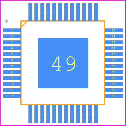 L9908TR - STMicroelectronics PCB footprint - Quad Flat Packages - Quad Flat Packages - TQFP 48 7x7x1.0-1