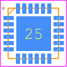 PE426462A-X - Peregrine Semiconductor PCB footprint - Quad Flat No-Lead - Quad Flat No-Lead - 24-lead 4 × 4 × 0.85 mm QFN