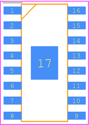 E52280A97D - ELMOS Semiconductor PCB footprint - Small Outline Packages - Small Outline Packages - SOIC16N-EP