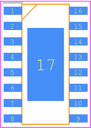 APA2068KAI-TU - AMERICAN POWER DEVICES PCB footprint - Small Outline Packages - Small Outline Packages - SOP-16P (150mil)