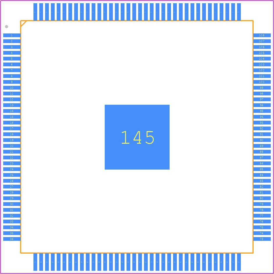 EP3C5E144C7N - Intel PCB footprint - Quad Flat Packages - Quad Flat Packages - 144-Pin Plastic Enhanced Quad Flat Pack (EQFP)