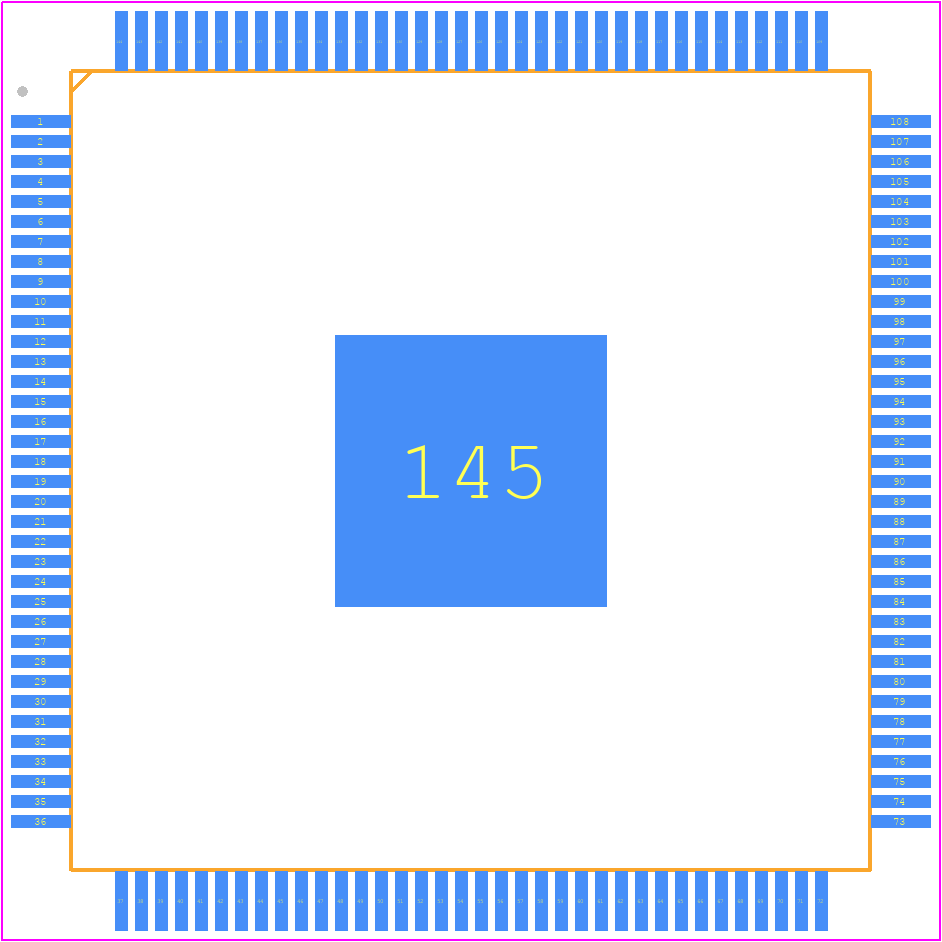 SPC584C70E5QM00X - STMicroelectronics PCB footprint - Quad Flat Packages - Quad Flat Packages - TQFP 144 20x20x1.0