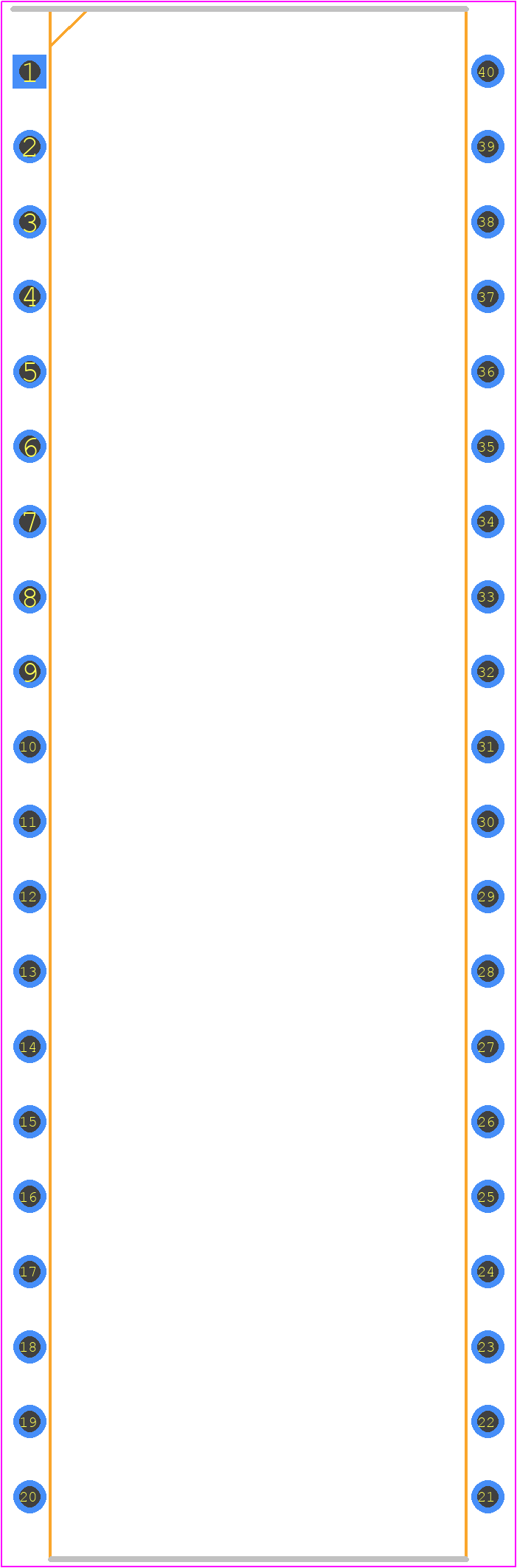 P80C32SBPN - NXP PCB footprint - Dual-In-Line Packages - Dual-In-Line Packages - DIP40: plastic dual in-line package; 40 leads (600 mil)-