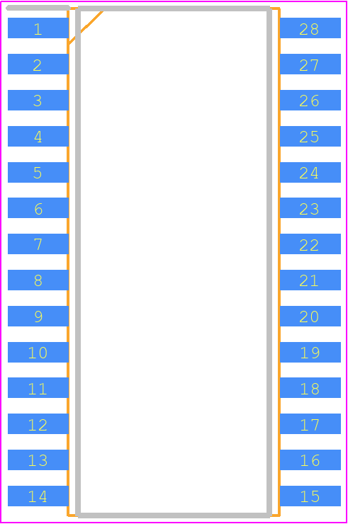 CHT-HYPERION-CSOIC28-T - Cissoid PCB footprint - Small Outline Packages - Small Outline Packages - Ceramic SOIC28