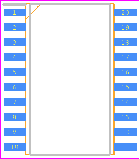 ISOW7744FDFMR - Texas Instruments PCB footprint - Small Outline Packages - Small Outline Packages - DFM0020A
