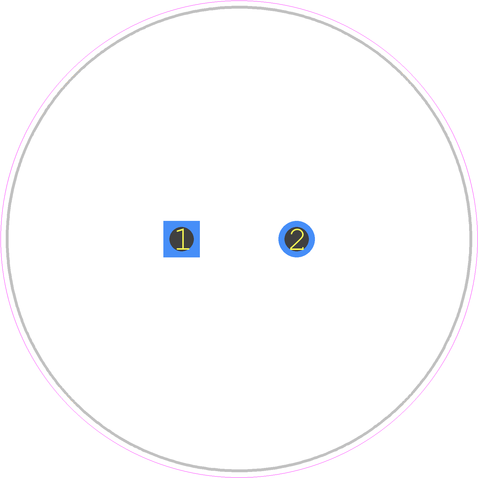 ALA7DA561EE500 - KEMET PCB footprint - Capacitor, Polarized Radial Diameter - Capacitor, Polarized Radial Diameter - 40mm*45mm