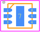 QPD0005SR - Qorvo PCB footprint - Small Outline No-lead - Small Outline No-lead - 6-Pin 2 x 2 mm DFN Package