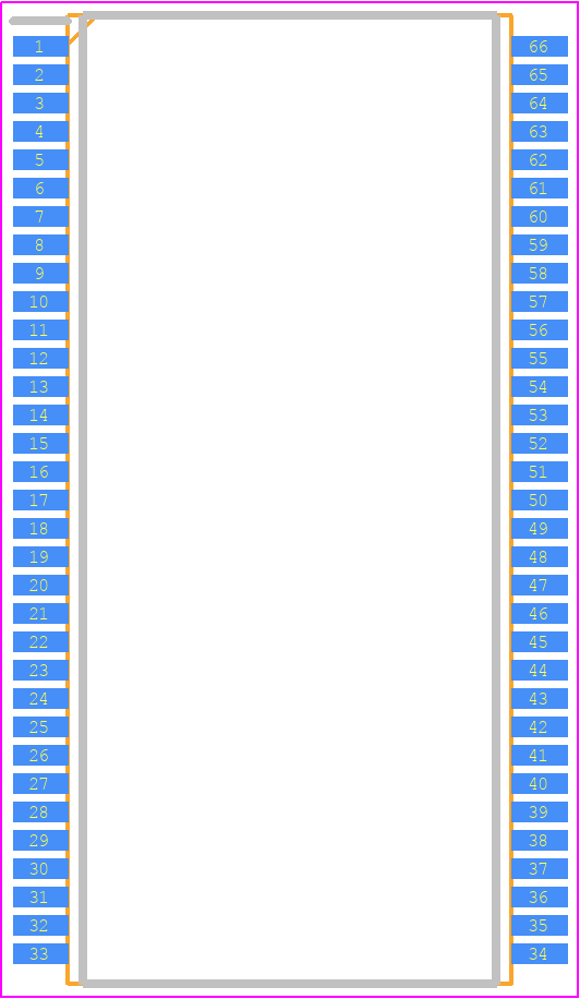 K4H510838F - SAMSUNG PCB footprint - Small Outline Packages - Small Outline Packages - 66Pin TSOP(II)