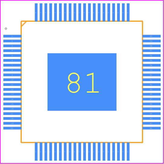 AX58100LT - ASIX PCB footprint - Quad Flat Packages - Quad Flat Packages - 80-pin LQFP
