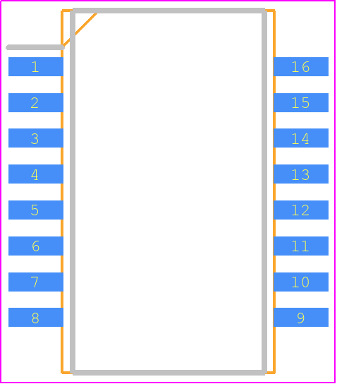 ADUM4160BRIZ - Analog Devices PCB footprint - Small Outline Packages - Small Outline Packages - (RI-16-1)  [SOIC_IC]