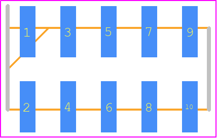 87759-1065 - Molex PCB footprint - Header, Unshrouded - Straight SMD Pin - Header, Unshrouded - Straight SMD Pin - 87759-1065
